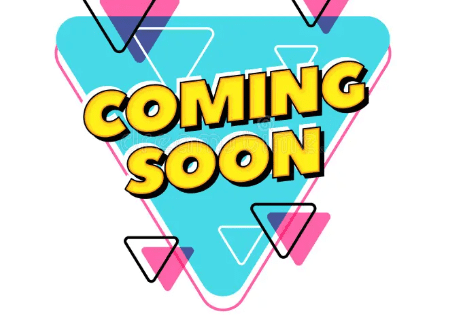 A triangle with the words " coming soon ".